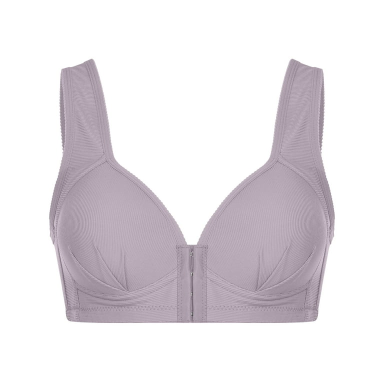 DORKASM Plus Size Front Closure Bras for Older Women Soft Padded High  Support Plus Size Women Sports Bra Gray 2XL 