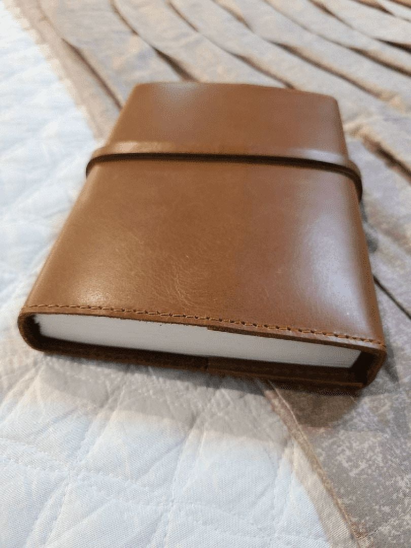 Status Co. Soft Cover Unique Leather Journal - Sketchbook Gift for Writers and Travelers - Leather Bound Diary With Card Holder - Brown
