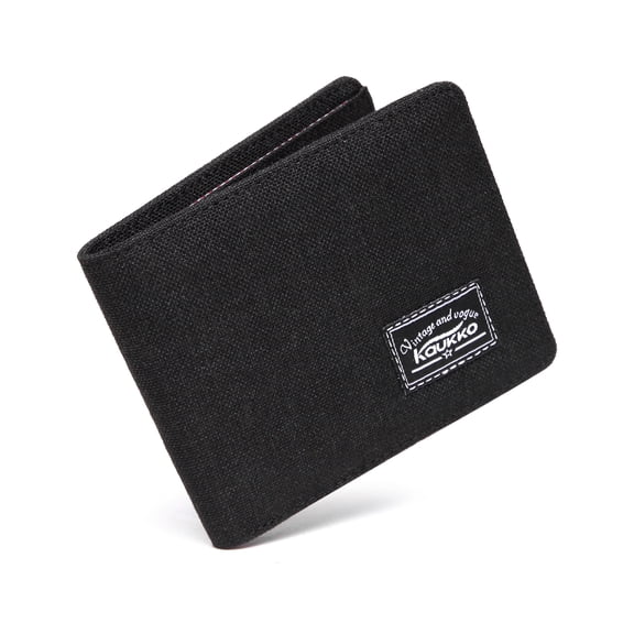 KAUKKO Men's RFID Blocking Bi-Fold Wallet BLACK