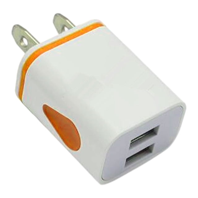 Dual Port Usb Charger,Wall Power Adapter,Portable Charging Plug,Lightweight Double Port Cube Usb Wall Charger Universal Portable Power Adapter Compatible With Most Smartphones Tablets,US-Orange