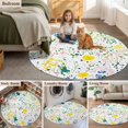 thumbnail image 6 of Colorful Floral Round Area&nbsp;Rug 8ft Spring Yellow Green Flower Garden Art Oil Painting Style Non-Slip&nbsp;Washable Circle Rugs Soft Felt Indoor Floor Mat for Bedroom Kitchen Living Room Bathroom, 6 of 9