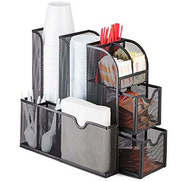 Halter Coffee Station And Kitchen Counter Organizer And Storage Mesh Metal Caddy Walmart Com Walmart Com