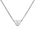 thumbnail image 1 of Collar Inicial de Corazón Uxcell para Mujeres, Cadena de Acero Inoxidable Baño de Oro de 18K, Collar Personalizado con Letra L para Regalos de Joyería para Mujeres, Tono Plateado, 1 of 6