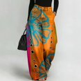 thumbnail image 3 of MVRLSH Women's Wide Leg Pants Comfy Elastic Waist Linen Cropped Lightweight Trousers Designed for Summer Vacation Styling Stretch Dress Casual Flowy Palazzo Pants Multicolor - L, 3 of 7