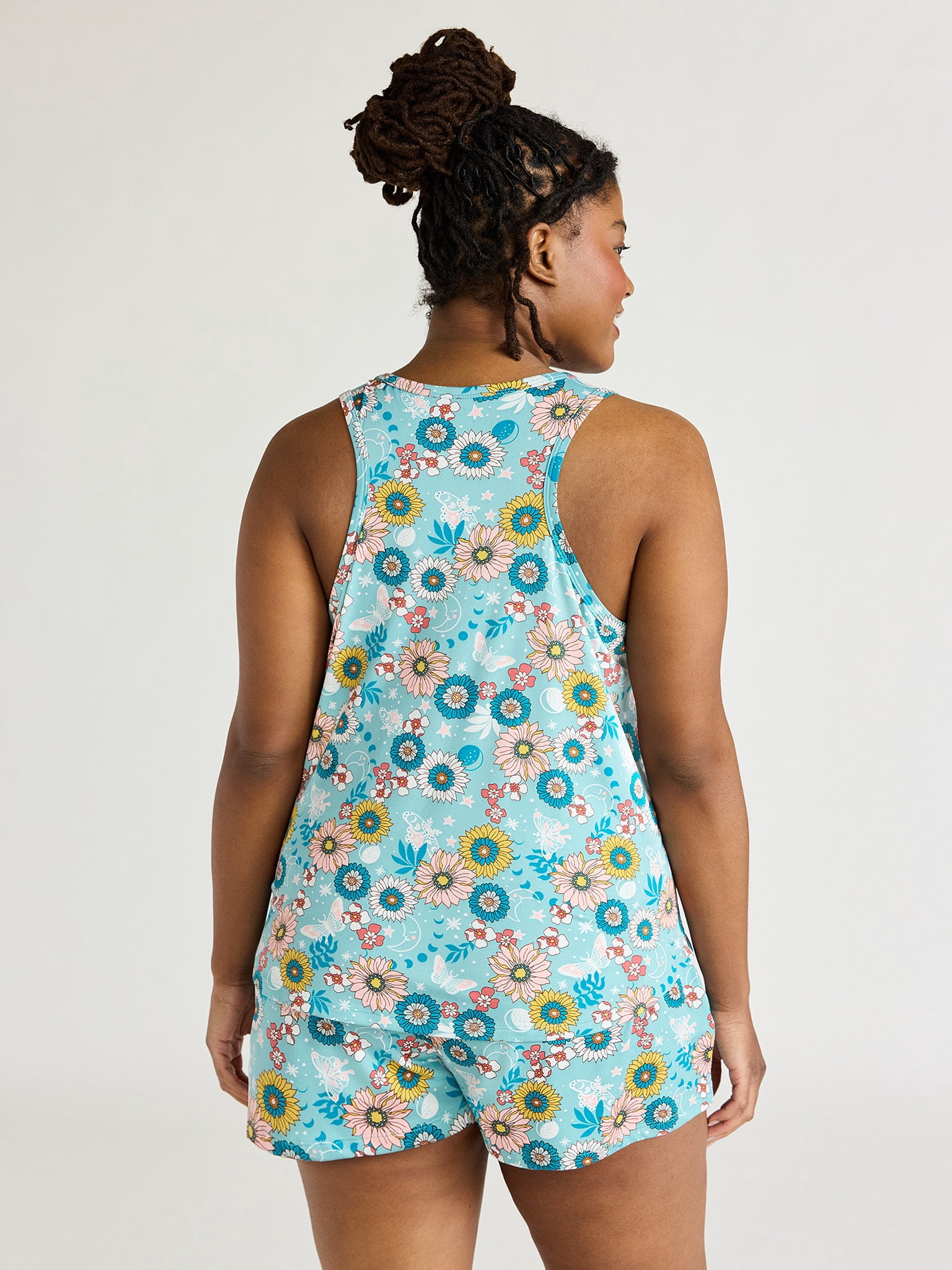 Joyspun Women’s Tank and Shorts Pajama Set, Sizes S to 3X