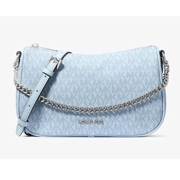 Michael Kors Outlet Women's Carmela medium convertible shoulder bag with Signature logo 35F4S1QC8B-Pale Ocean