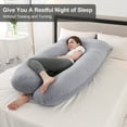 thumbnail image 4 of Topchances Pregnancy Pillow Maternity Belly Contoured Body  Pillow Extra Large With Knitted Cotton Cover Gray US, 4 of 9