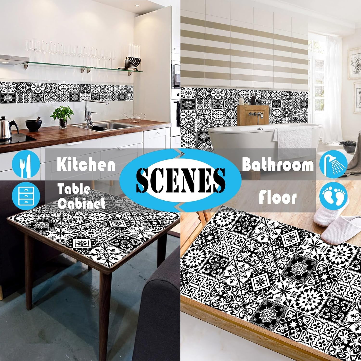 Gold pattern wall stickers tile sticker, 9PCS Peel and Stick Backsplash Marble Look Self Adhesive Wall Tile Back Splashes for Kitchen Bathroom Colorful Tiles