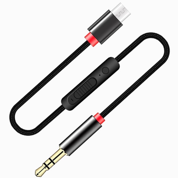 USB-C to 3.5mm Auxiliary Audio Cable with Volume Control and Microphone Feature addon to Headphone Universal Compatible
