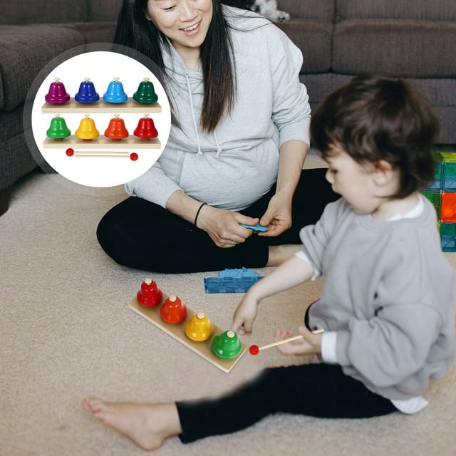 WEUVEB 2 Set of Rhythm Instruments for Toddlers Hand-eye Coordination Educational Activities Multi Wood Copper