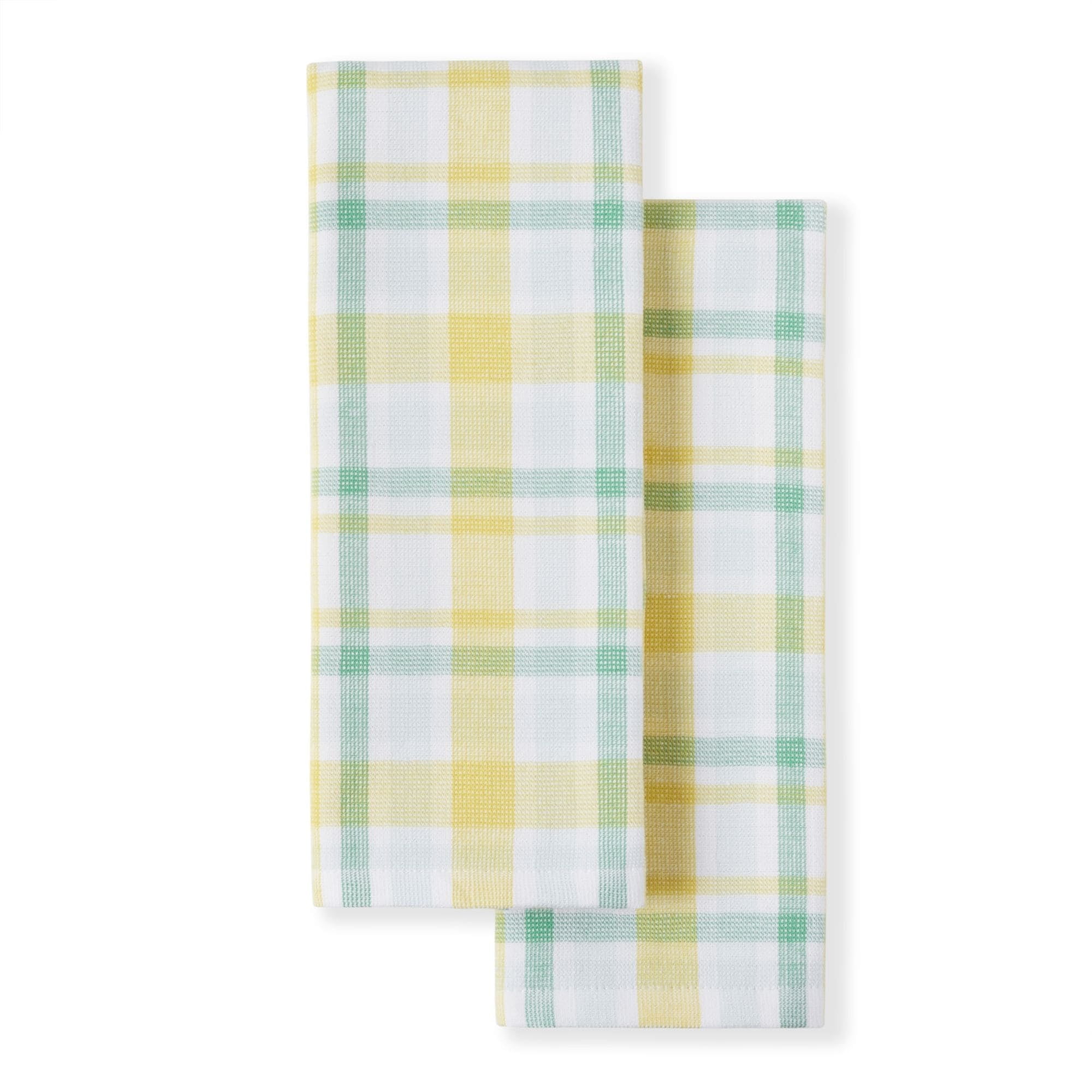 Martha Stewart Valley Plaid Cotton Kitchen Towel Set, Indigo, 2 Piece