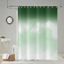 Green Shower Curtain, Ombre Green White Pattern Bath Curtains Abstract Sage Green Bathroom Curtain Waterproof Fabric with Hooks for Home Decor, 72Wx72H