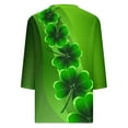 thumbnail image 4 of BLVB Womens 3/4 Sleeve Tshirt St Patricks Day Tees Shirt Shamrock Tops Casual V Neck Blouse Tops Green 3, 4 of 5
