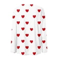 thumbnail image 5 of Valentine Day Shirts Womens Crew Neck Love Heart Print Funny Blouse Long Sleeve Loose Casual Graphic Tee Wine L, 5 of 5