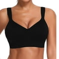 thumbnail image 2 of Sngxgn Women's Seamed Soft C up Wirefree Cotton Bra(Black,XXXL), 2 of 3