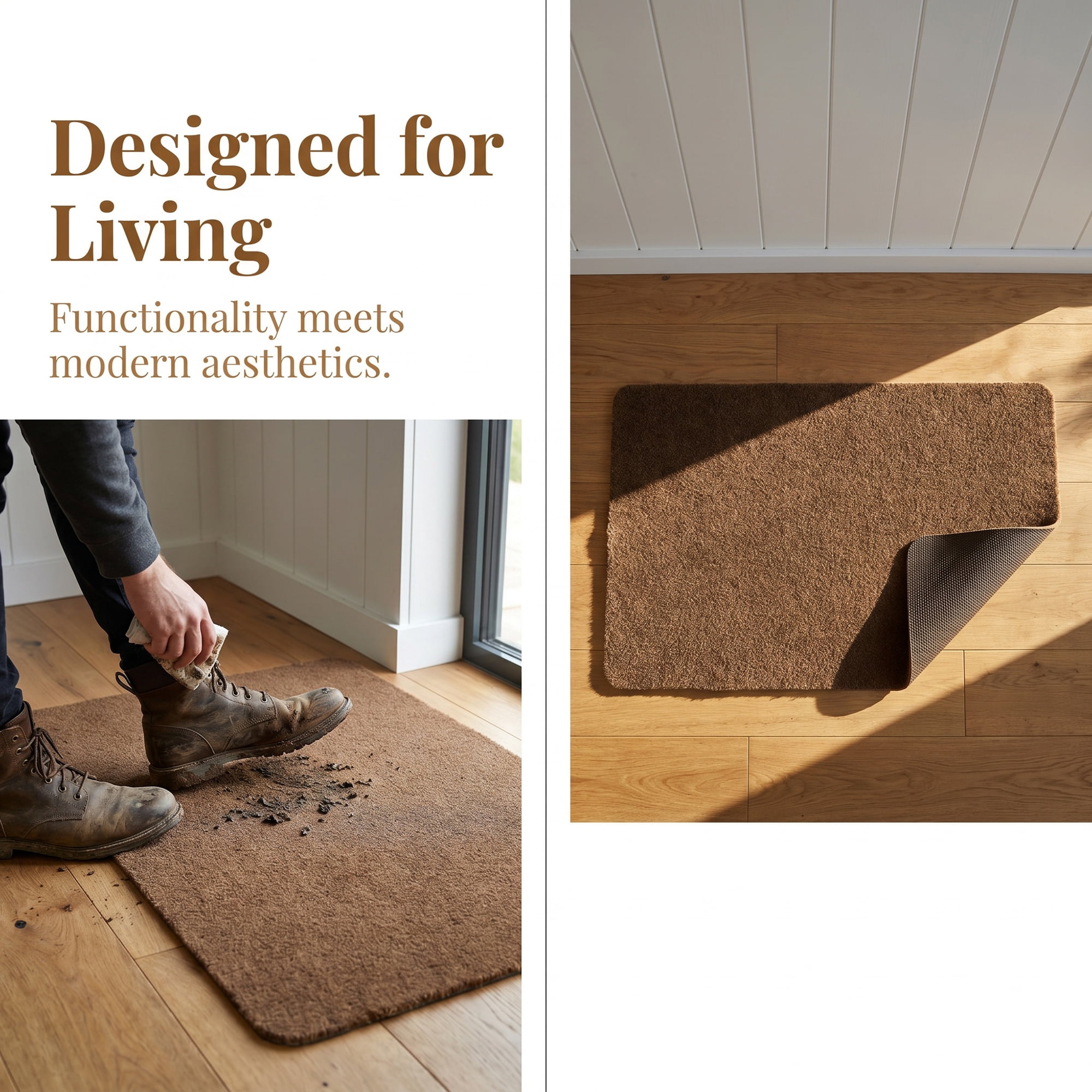 Unique Bargains Outdoor Doormat Waterproof Non-Slip Scraper Mat Dark Brown 35" x 24"