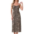 thumbnail image 1 of INSPIRAR CHIC Vestidos de Noche para Mujeres Sin Mangas con Tirantes Espagueti Cuello Redondo Primavera Verano Vestido de Dormir 2XL Leopardo, 1 of 6