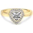 thumbnail image 3 of 4 Carat IGI Certified Heart Shape Lab Grown Diamond Engagement Ring | 14K Yellow Gold |Upturned Dome Bezel Halo Diamond Ring | FG-VS1-VS2 Quality Friendly Diamonds, 3 of 5