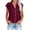 Wine, variant on Fesfesfes Tops for Womem Casual Tops Comfy Shirts For Women Summer Casual Cotton Linen Short Sleeve T Shirt Loose Fit Button Down Lapel Solid Color Tees V Neck Tees Summer Tops Tunic On Sale