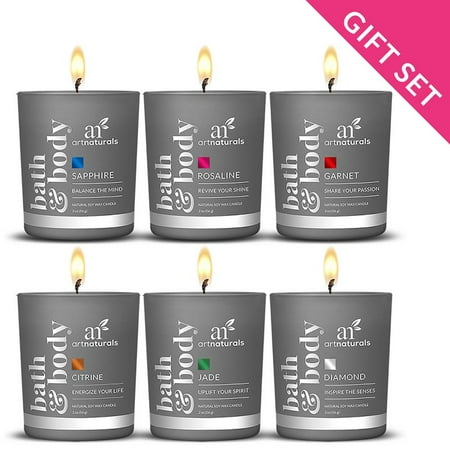 Soy Wax Votive - Candle Set (6pc) - Natural Soy Wax made w/ Essential Oils for Aromatherapy