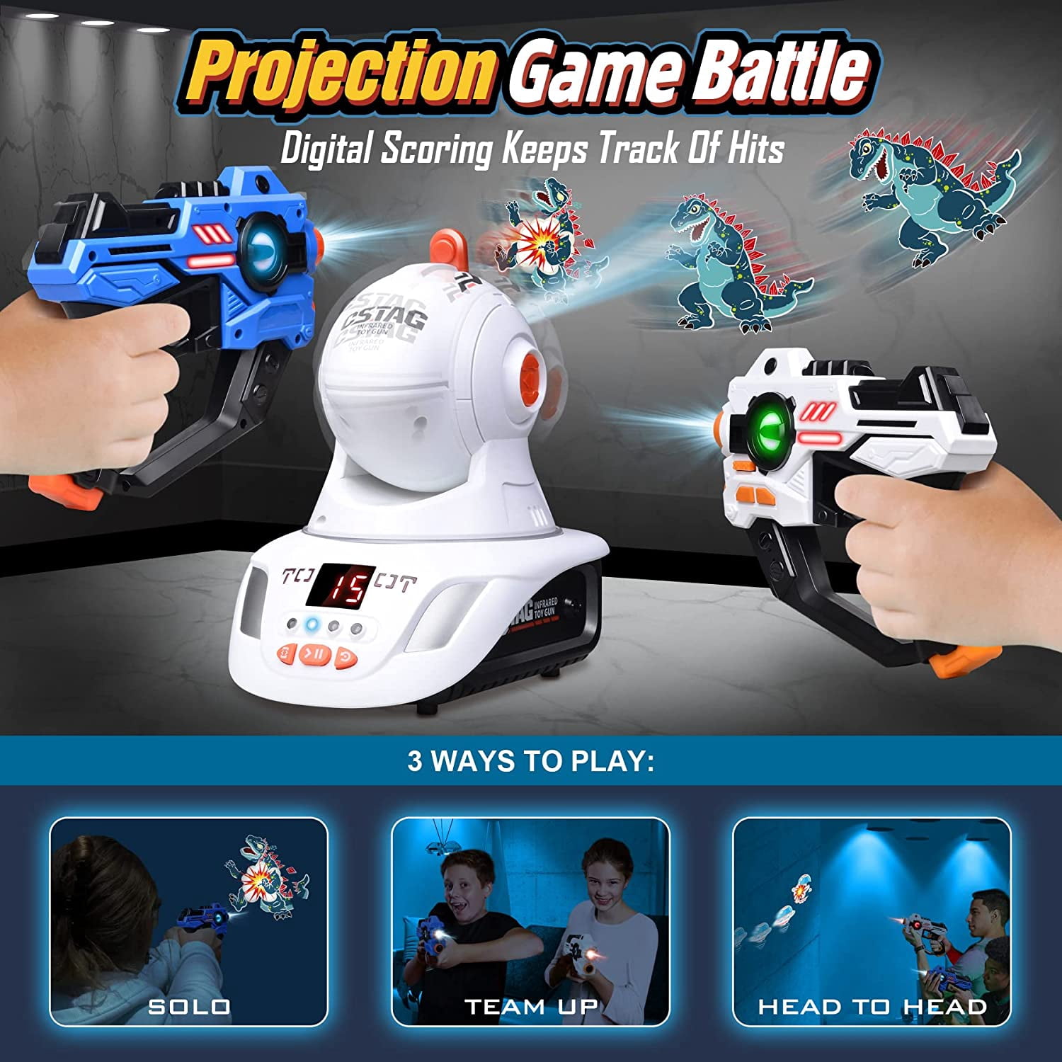 Gosemai Laser Tag Set, 2 Laser Toy Gun with Projector & 3 Target  Cartridges, Shooting Battle Game Toy for Kid Teens Adults Boys & Girls,  Indoor Outdoor Family Group Activity - Walmart.com