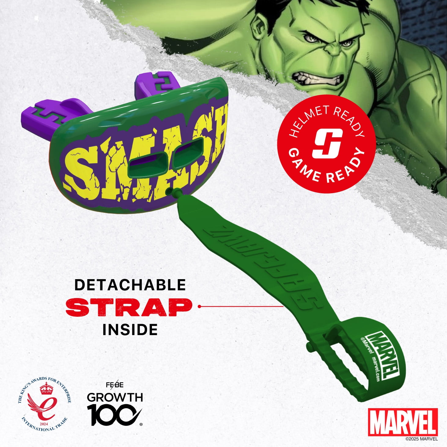The Hulk Lip Guard, Football Mouth Guard with Detachable Strap