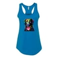 thumbnail image 3 of Love Can Make a Tail Wag Pitbull Dog Lover Ladies Racerback Tank Top, Turquoise, X-Large, 3 of 3