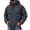 Dark Gray, variant on Men's Hooded Puffer Jacket Full Zip Long Sleeve Warm Winter Outerwear for Cold Weather
