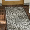 thumbnail image 4 of SAFAVIEH Beach House Kestrel Medallion Indoor/Outdoor Runner Rug, Light Grey/Charcoal, 2'2" x 10', 4 of 6