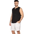 thumbnail image 4 of COOFANDY Men's Flat Front Linen Shorts Lightweight Drawstring Summer Beach Shorts, 4 of 5