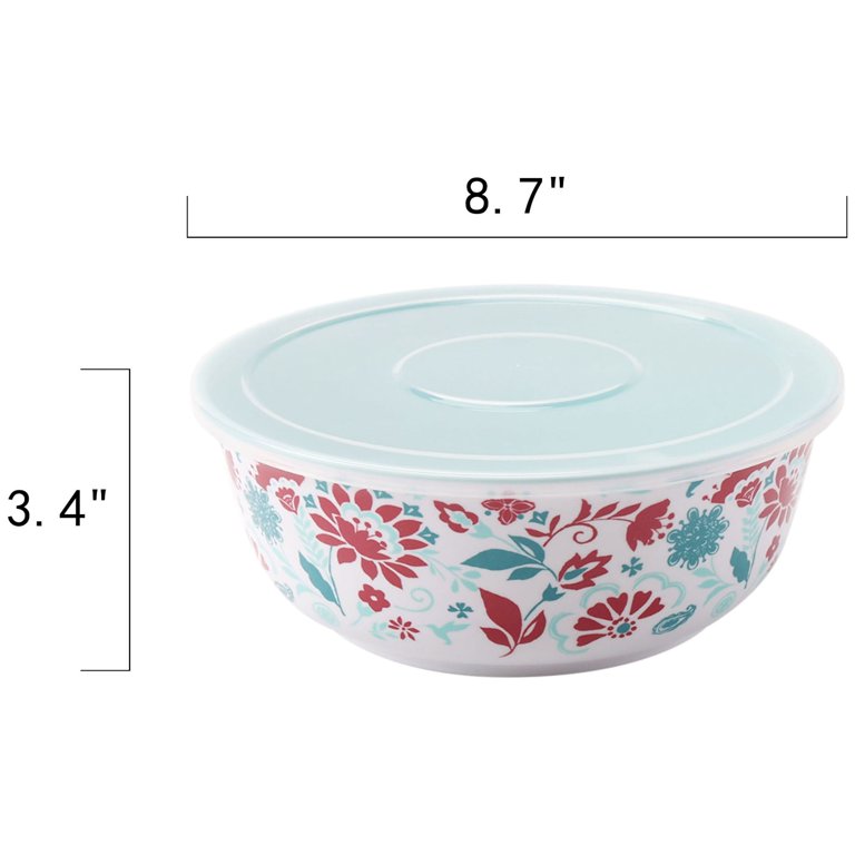 The Pioneer Woman PW54100129049FK Fresh Floral 7-Piece Melamine Serving Bowl Set