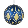 thumbnail image 1 of Vickerman N188131D 4.75 in. Midnight Blue Matte Ball Ornament with Glitter Diamond Pattern  4 per Pack, 1 of 1