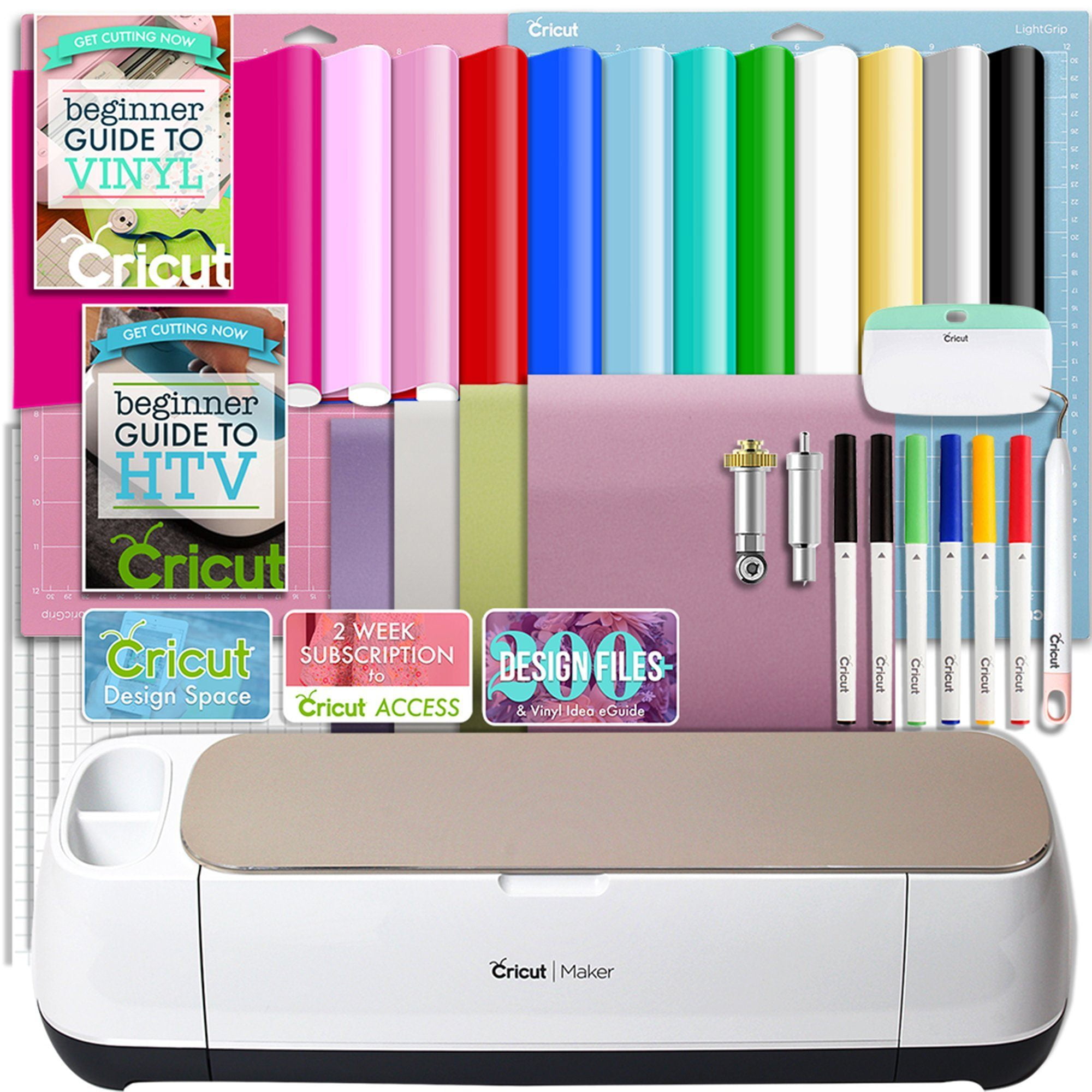 cricut champagne maker vinyl and heat transfer bundle