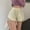 Beige, variant on Womens Pajama Shorts Elastic Waist Drawstring Sleepwear Shorts Summer Loose Sof Ruffle Hem Sleep Lounge Bottoms