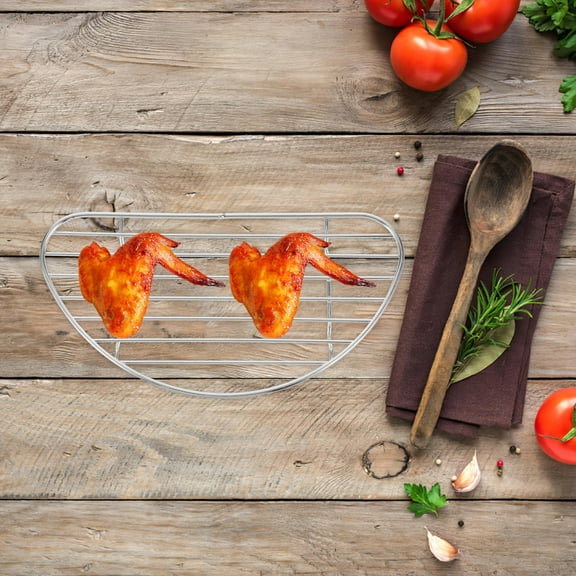 Masteelf Stainless Steel BBQ and Baking Rack Half-Round Shapes Rack for Versatile Use for Cooling Roasting and Draining Oil for Home Baking