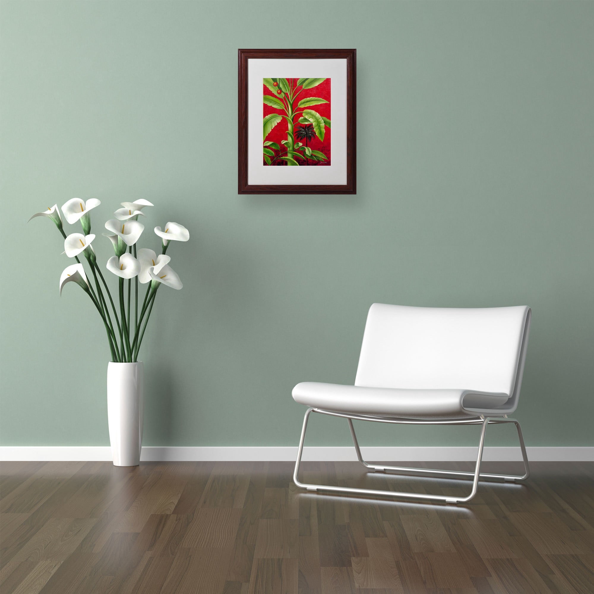 Trademark Fine Art "Tropical Palm II" Canvas Art by Victor Giton, Wood Frame