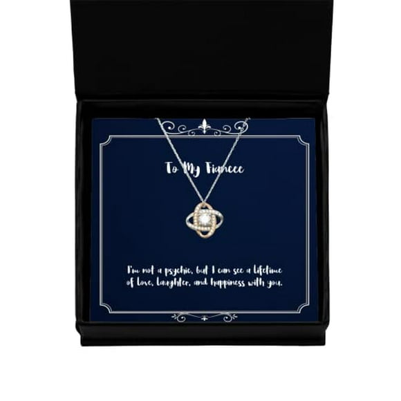 Best Fiancee Gifts, I'm not a psychic, but I can see a lifetime of,, Gag Holiday Love Knot Rose Gold Necklace Gifts For, Funny Fiancee Love Knot Rose Gold Necklace, Funny Fiancee Love Knot Rose
