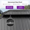 thumbnail image 5 of PURPLE LEAF 12 x 20 ft. Wood Gazebo,Upgrade Outdoor Hardtop Gazebo with Galvanized Steel Double Roof for Patio with Netting, 5 of 17