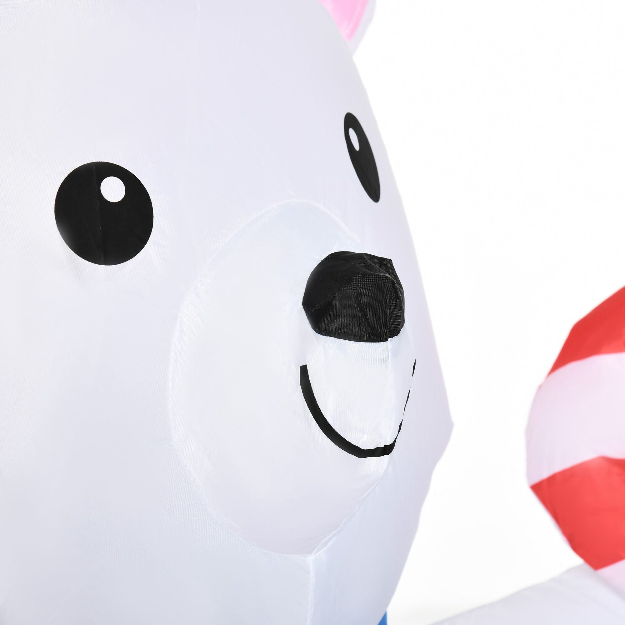 Christmas Inflatable Polar Bear and Penguins in Cup with LED Lights, 5 ft Polyester Blow-Up Yard Decoration for Garden, Lawn, and Holiday Party