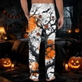 thumbnail image 6 of GrmtClth Men's Halloween Pajamas Pants Gothic Pj Pants Witch Pumpkin Ghost Face Print Comfy Costume for 2026 Halloween with Pocket Khaki 2XL, 6 of 6