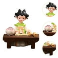 thumbnail image 6 of deevoka Girl Resin Statue Figurine with Light Desktop Cabinet Folk Ethnic Decoration Green, 6 of 9