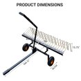 thumbnail image 4 of 60 Inch Tow Behind Pine Straw Rake for Riding Mower & ATV | Heavy-Duty Landscape Rake with 24 Steel Tines & Lift Handle | Lawn Tractor Attachment for Yard Cleanup, Dethatching, 4 of 9