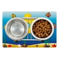 thumbnail image 1 of Yellow Submarine Pet Mat for Food and Water, Nautical Theme a Submarine Surrounded by Fish and Sea Grass Print, Non-Slip Rubber Mat for Dogs and Cats, 18" X 12", by Ambesonne, 1 of 2