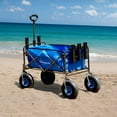 thumbnail image 4 of CRESTWALKER Foldable Fishing Cart with 10'' Rubber Tires and Rod Holders, Beach Wagon with Big Wheels for Sand, 4 of 5
