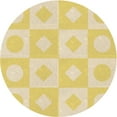 thumbnail image 1 of Ahgly Company Tapis Rond Lavable en Machine Intérieur Transitionnel Jaune Soleil, 3 Pieds Rond, 1 of 7