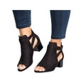 thumbnail image 4 of Women Buckle Peep Toe Low Block Heel Ankle Booties Boots Sandals Shoes Size, 4 of 4