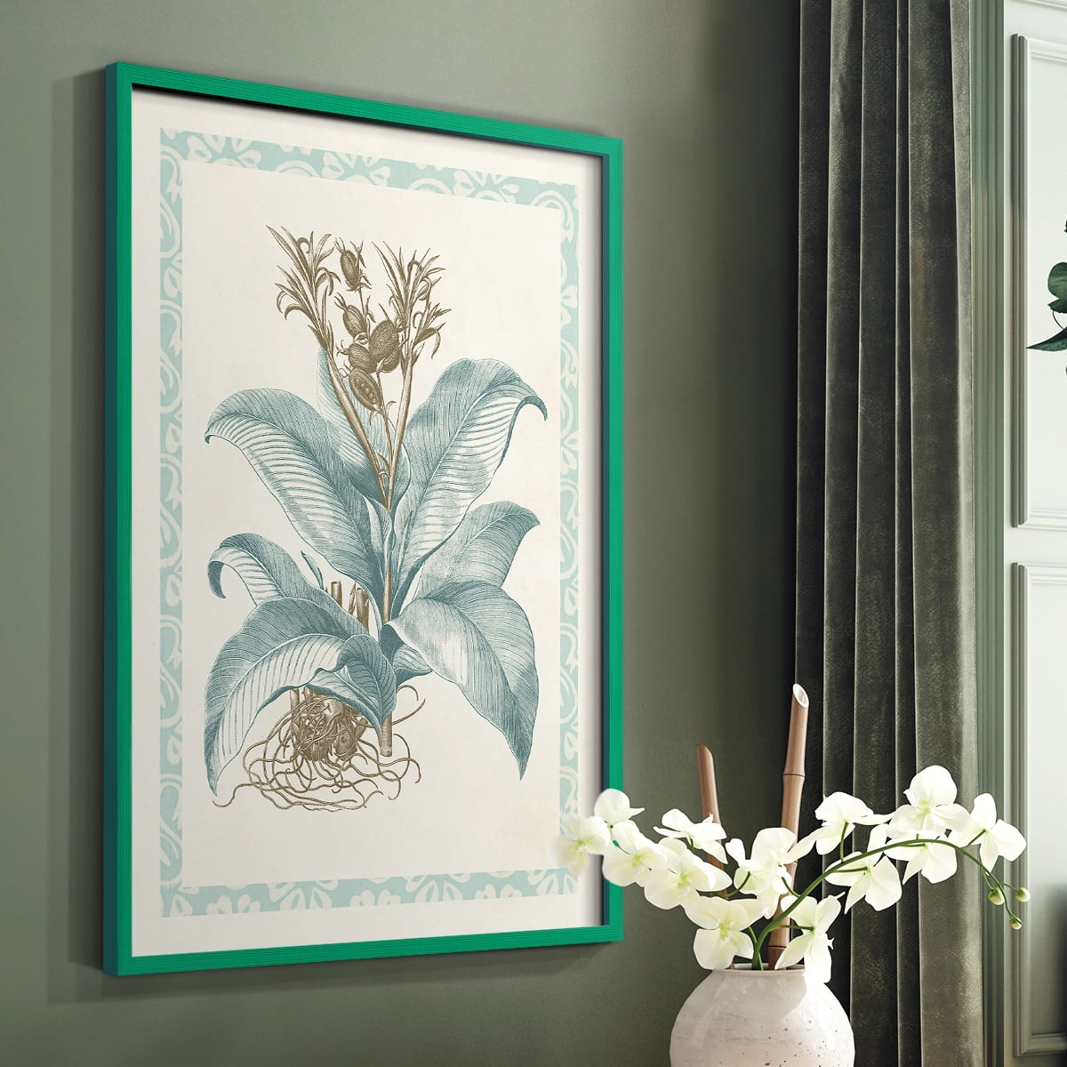 Willow Blue Besler III Framed Print - Solid Wood in Single Picture Frame Solid Wood 2 Framed Print