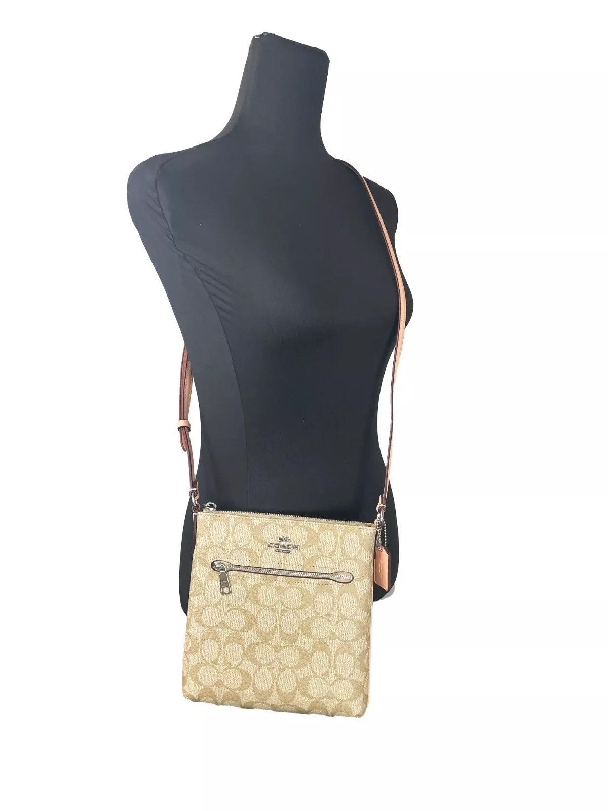 Coach Women's Mini Rowan File Top Zip Crossbody Bag in Signature