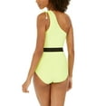 thumbnail image 3 of DKNY ORCHID Belted One-Shoulder Tummy-Control One-Piece Swimsuit, US 16, 3 of 3
