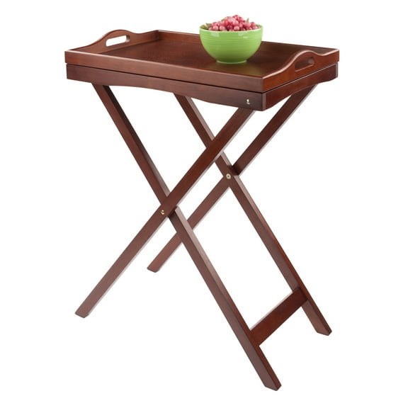 Winsome Wood Devon Butler TV Table with Serving Tray, Walnut Finish
